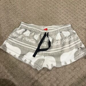 Coca-Cola Fuzzy Gray Lounge Shorts